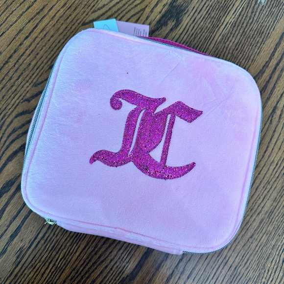 Juicy Couture Terry And Glitter Fabric Train Case - Picture 1 of 5